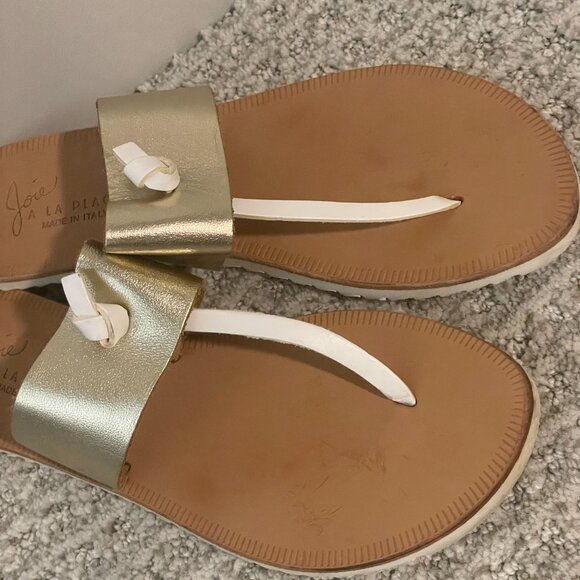 Joie A La Plage Malaga Size 38 Made in Italy knotted T like new gold - Picture 5 of 7